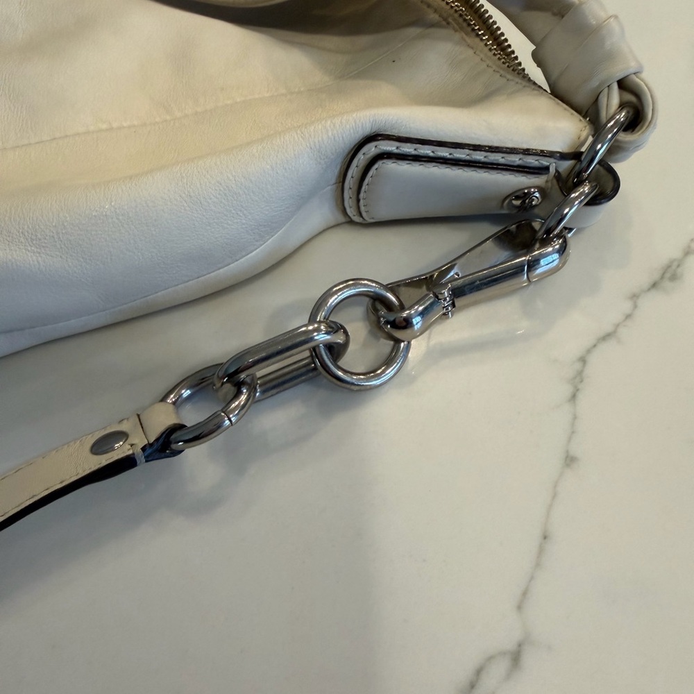 Coach Cream Leather Hobo Bag with Silver Hardware - Picture 5 of 6